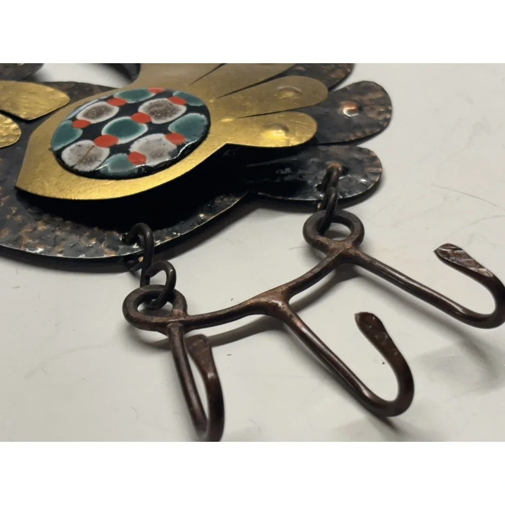 Cesar Vasquez Chile Copper Brass & Enamel Rooster handcrafted Wall Hanging